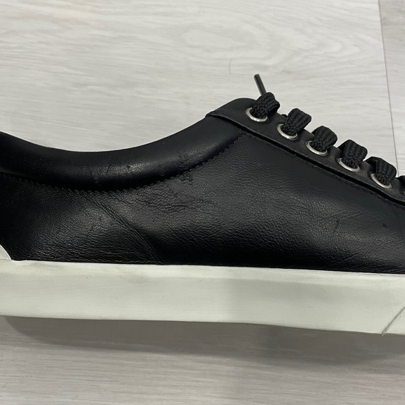 Stuart Weitzman Galaxy Aoki Black Leather Sneakers Size 8 - Picture 3 of 16